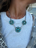“Sweet Annie” cluster necklace on handmade chain