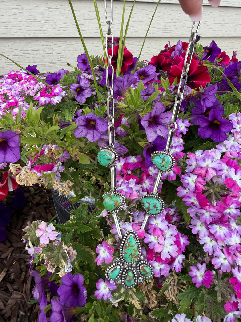 “Josie Jade” on handmade chain