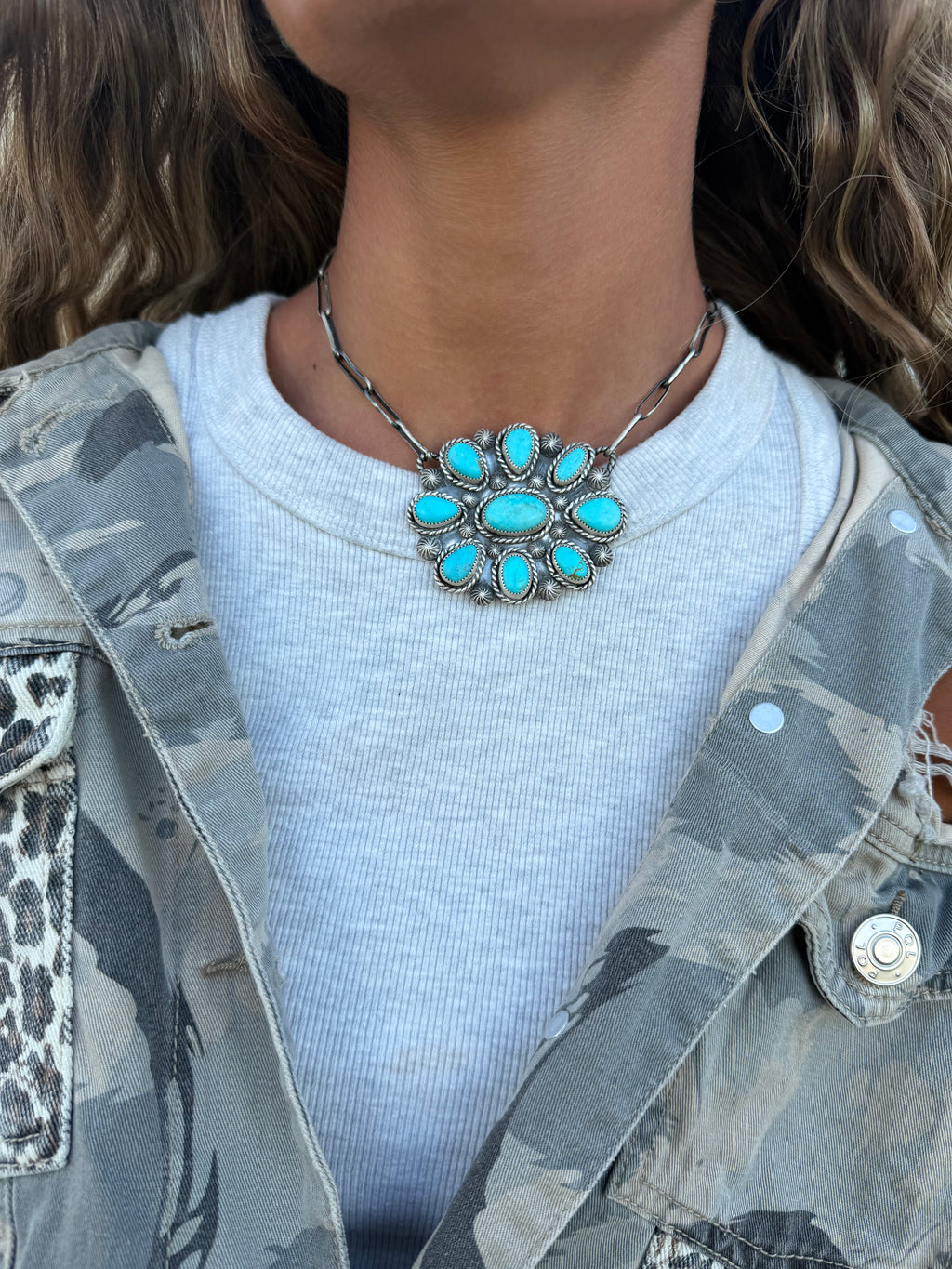 “Indy Jean” on handmade chain