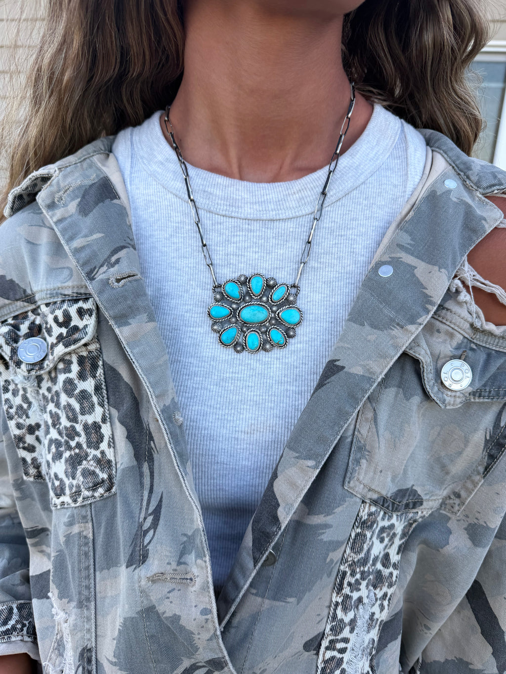 “Indy Jean” on handmade chain