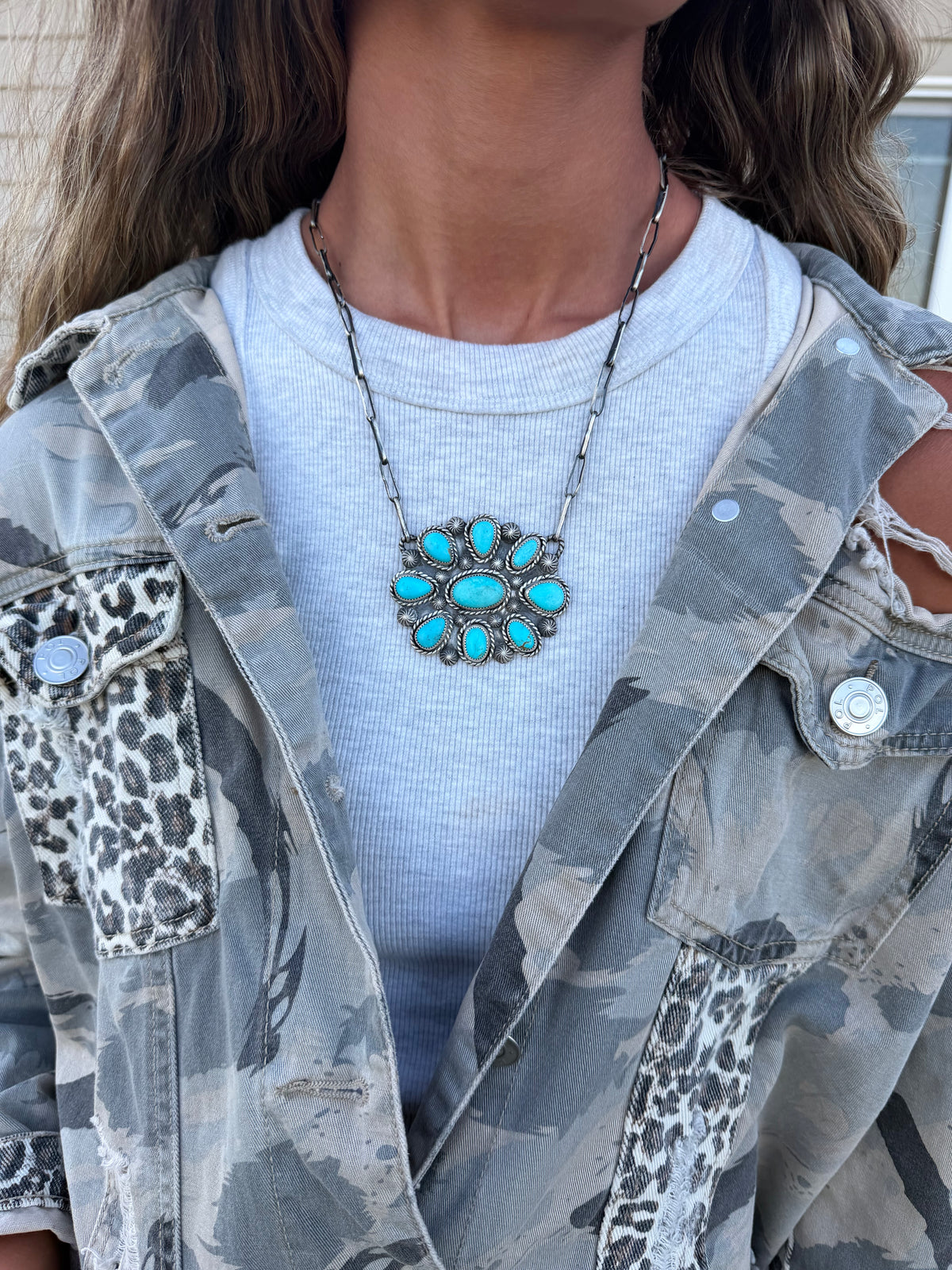 “Indy Jean” on handmade chain