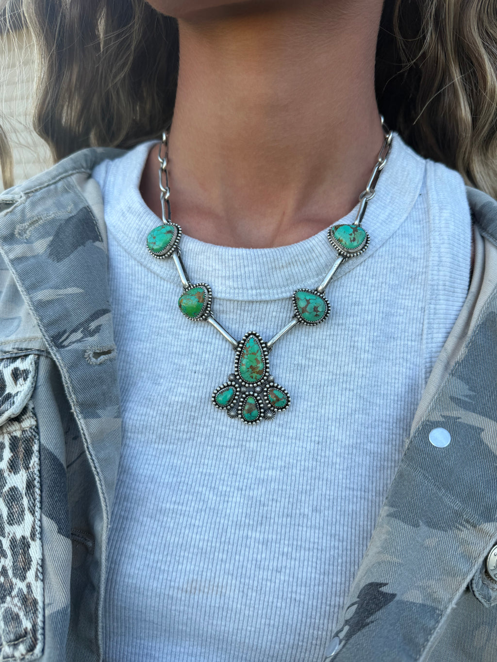 “Josie Jade” on handmade chain